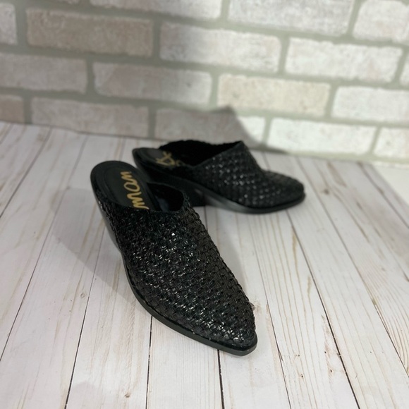 Sam Edelman NEW Karlin Black Woven Leather Mules Size 7.5 - Picture 6 of 10